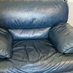 Large Oversized Leather Type Chair PLUS ottoman