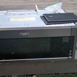 1.1 cu. ft. Over the Range Low Profile Microwave Hood Combination in Fingerprint Resistant Black Stainless. 