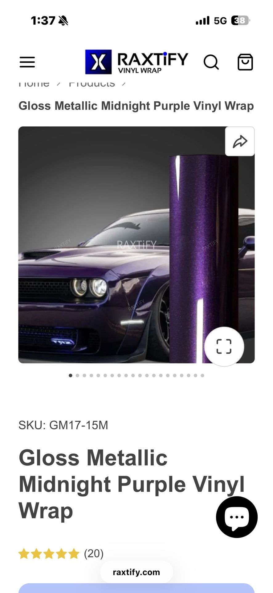Glossy Metallic Midnight Purple Vinyl Wrap