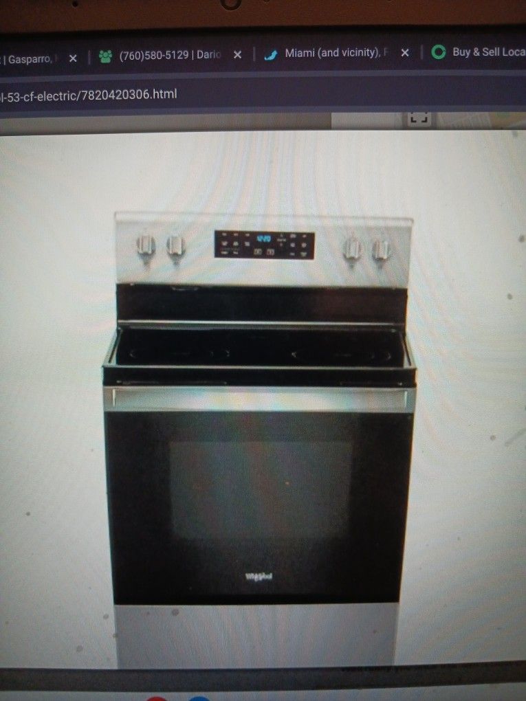 Whirlpool 5.3 CF Electric Range W/fan Convection Stainless Steel