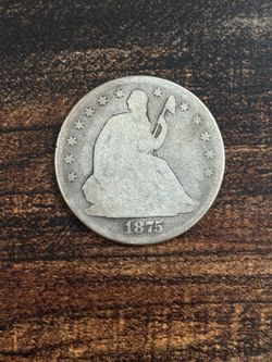 1875 Seated Liberty Half Dollar Silver Coin
