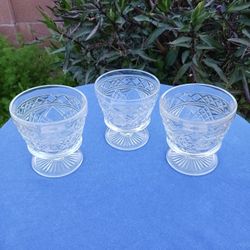 3 SHERBET GLASS BOWLS 