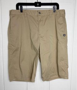 DC Shoes Chino Shorts Mens 36 Khaki Beige Skate Casual Flat Front Cotton