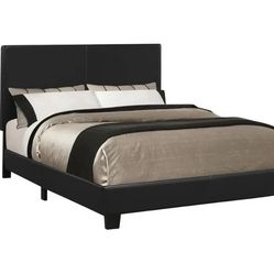 Queen Size Black PU Leather Bed Frame New