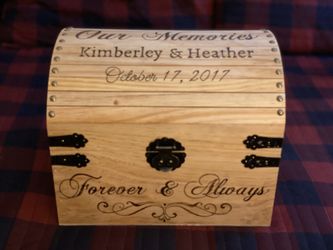 Personalized woodburned keepsake box made on order