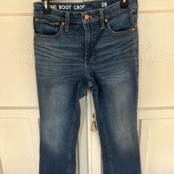 J Crew Demi Boot Crop Jeans Size 28