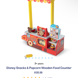 Melissa and Doug snacks and popcorn wooden food counter play set