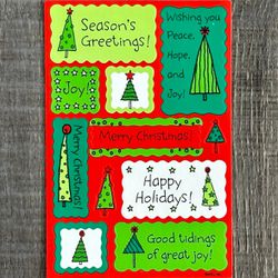 New Christmas Holiday Scrapbook Stickers