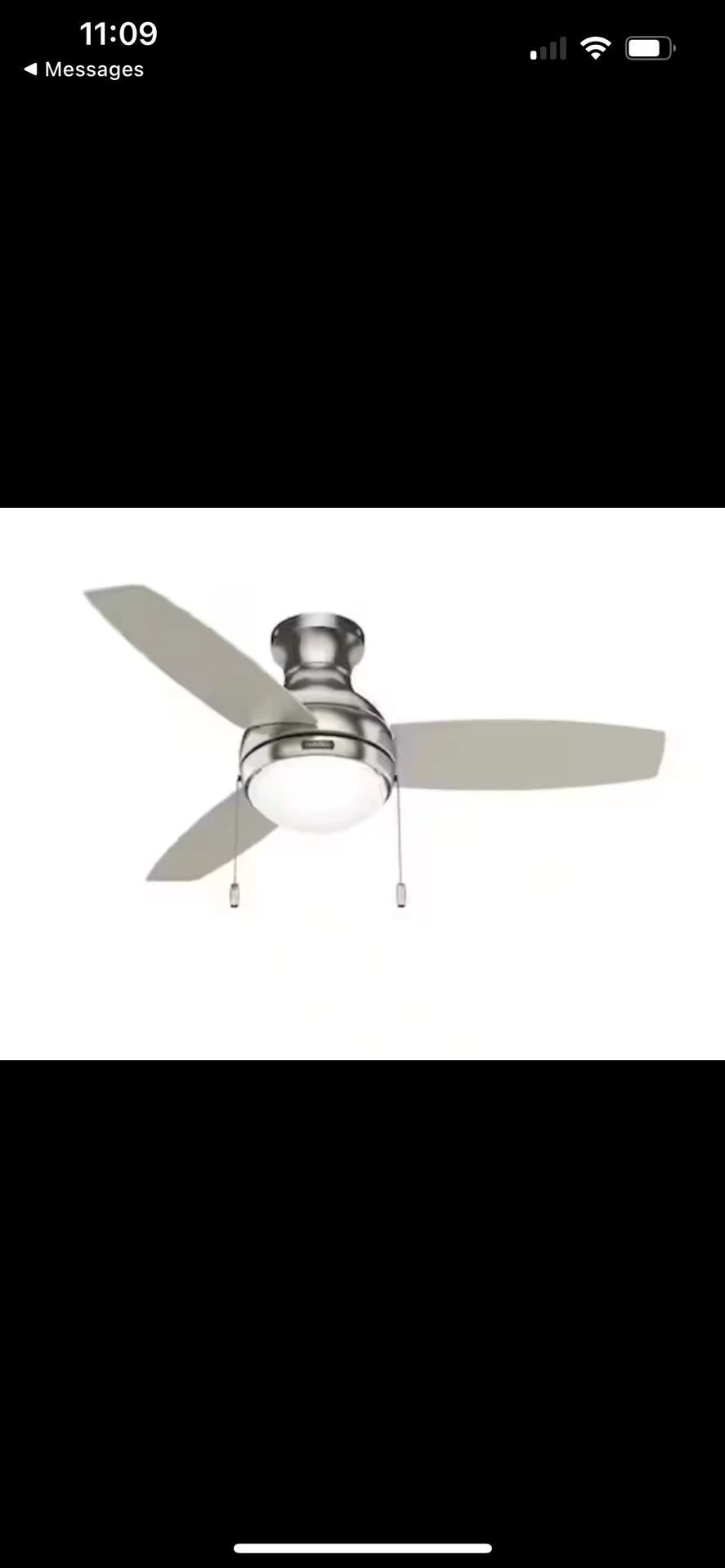 Hunter 52764 Betsy 44 in. Indoor Brushed Nickel Ceiling Fan with Light Kit