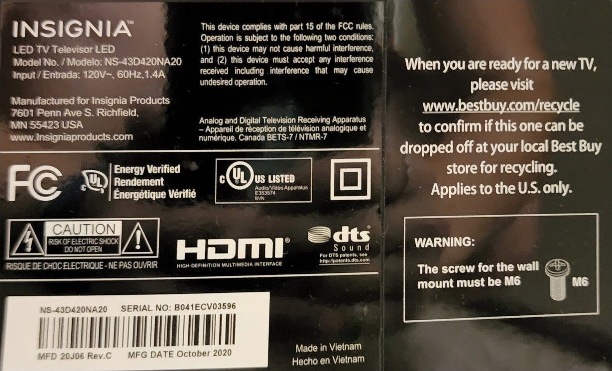 42" Insignia TV for Sale in Riverside, CA OfferUp