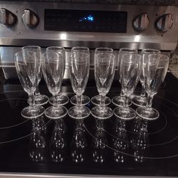 12 Champagne coupes,  , 6 Inches Tall