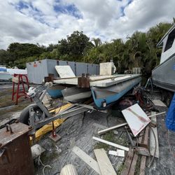 24’ Barge / Boat & Trailer  For Sale 