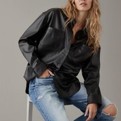 American Eagle women’s Vegan Leather Jacket 