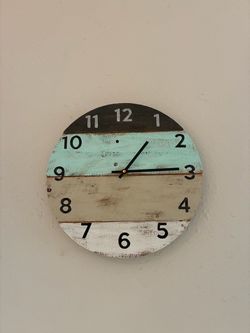 Rustic Wooden Wall Clock – 12” Diameter