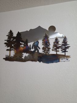 Metal Bigfoot wall art