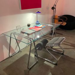 Rare find- HÅG Ergonomic Glass & Chrome Desk & Chair
