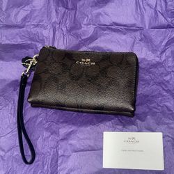 Coach Signature Double Zip Wristlet Purse BRAND NEW NO TAG