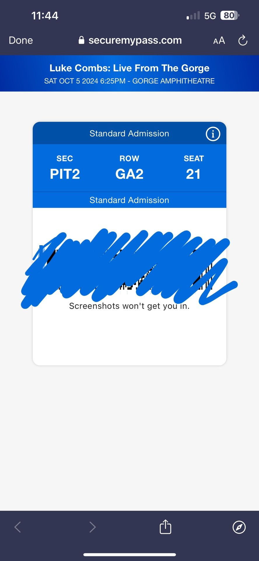 3 Pit Luke Combs Tickets For Sale At The Gorge