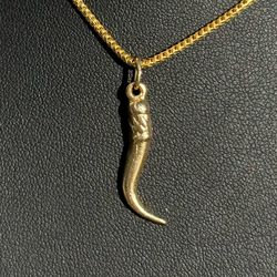 Jewelry 14k solid yellow gold Globus World Horn Pendant charm