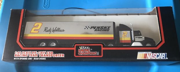 Racing Champions Rusty Wallace #2 NASCAR 1:64 Team Transporter 1991 NASCAR Race Car Transporter with Opening Rear Doors Truck is NEW - Still in Fa