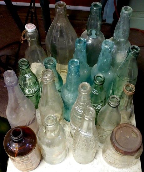 Assorted Vintage Antique Glass Bottles