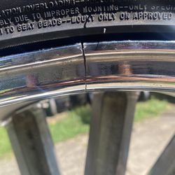 24 inch Chrome Rims (1 rim Is cracked)