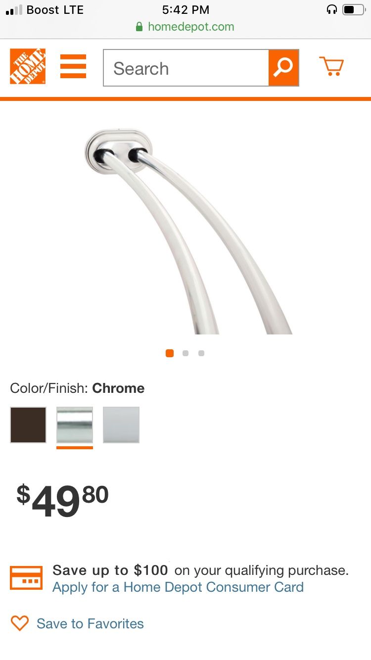Zenna Home aluminum curved shower rod