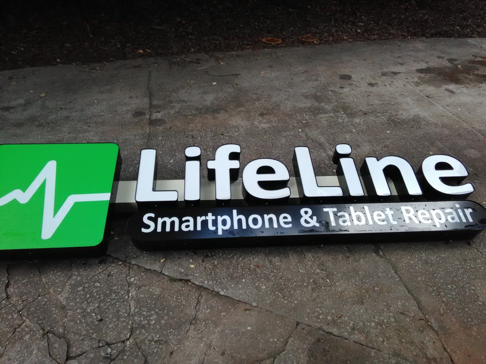 Brand new channel letter sign with logo box