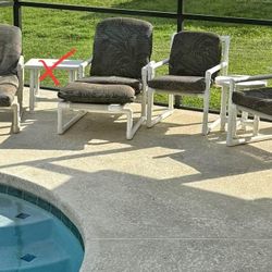 $45 Each All-weather Outdoor White PVC Patio Chairs Lounge Chairs Poolside Chairs