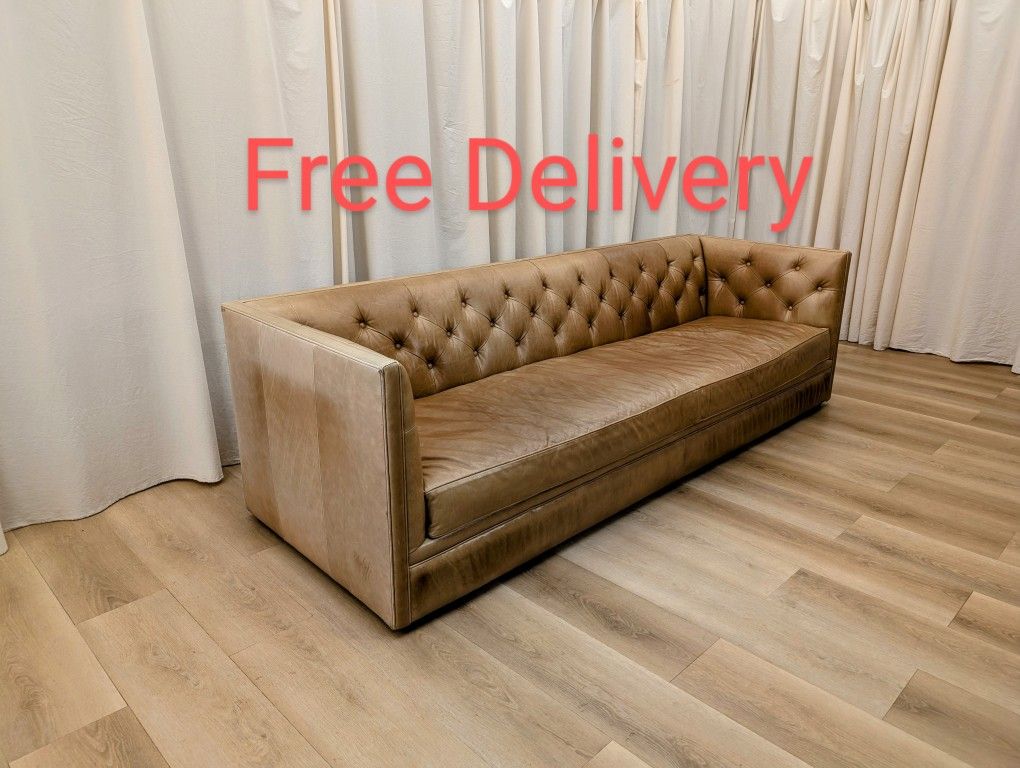 Room and Board Macalester Tufted Chesterfield Leather Sofa Couch