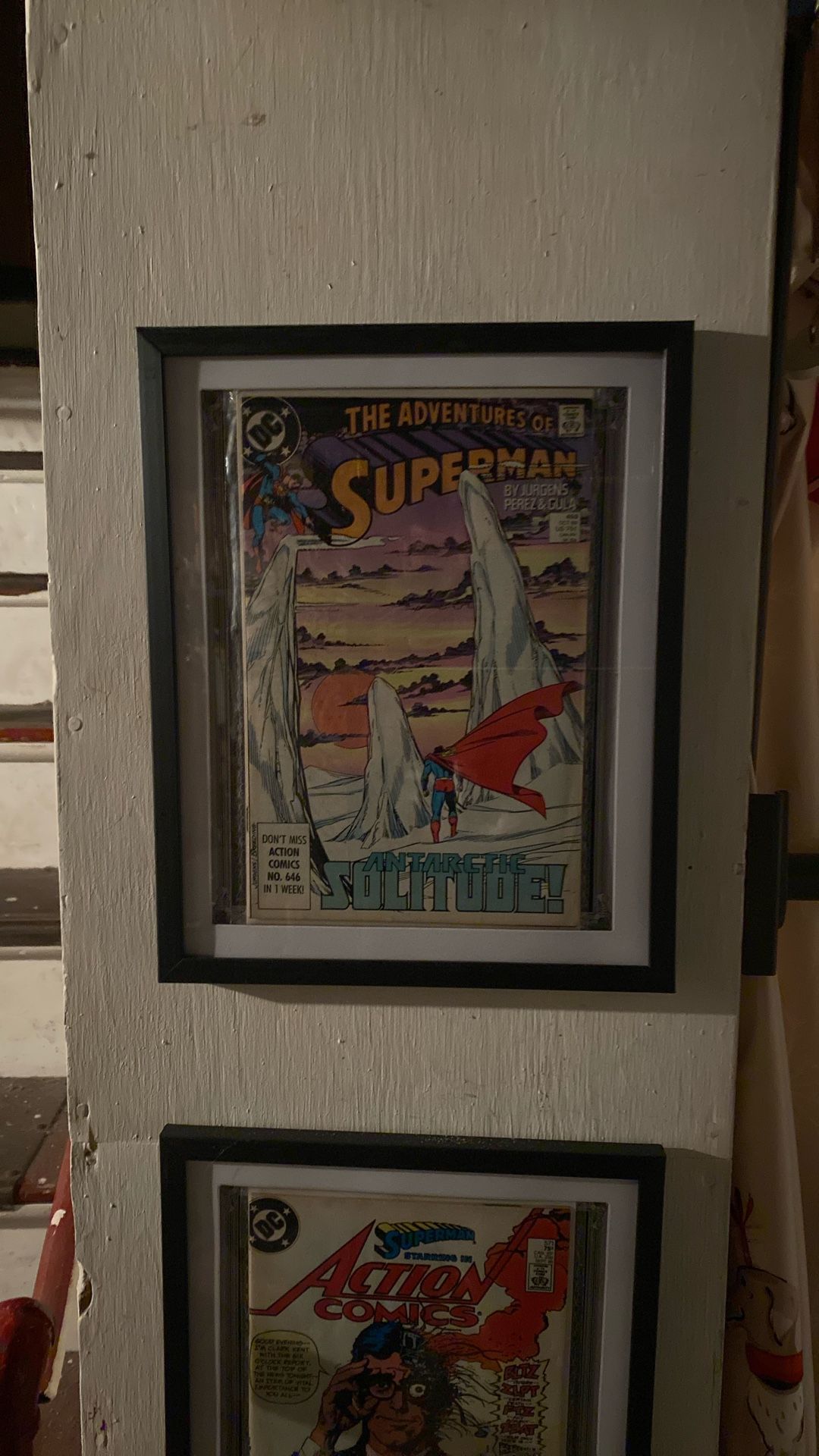 Framed Superman Comic Issue 459 Pretty Old Good Condition 