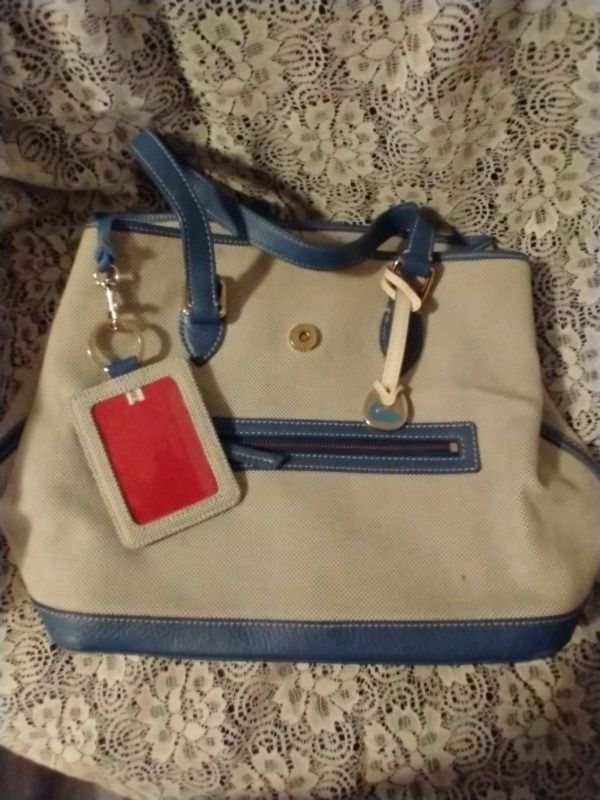 Dooney & Bourke White Blue Handbag