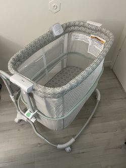 Ingenuity Dream & Grow Bedside Baby Bassinet 2-mode Crib 0-12 Months Adjustable Height