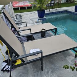 Chaise lounge bad outside beach BRAND NEW SET 2