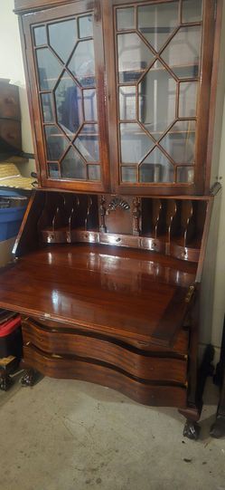 Antique Mahogany Secretary Desk Bookcase