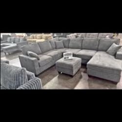 Gray Color Sectional Sofa Set