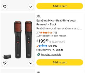 JBL EasySing Mics, 2pk