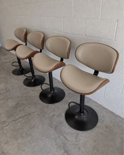 Taupe Swivel Stools ā Adjustable Height ā Mid Century Modern ā Brand New!