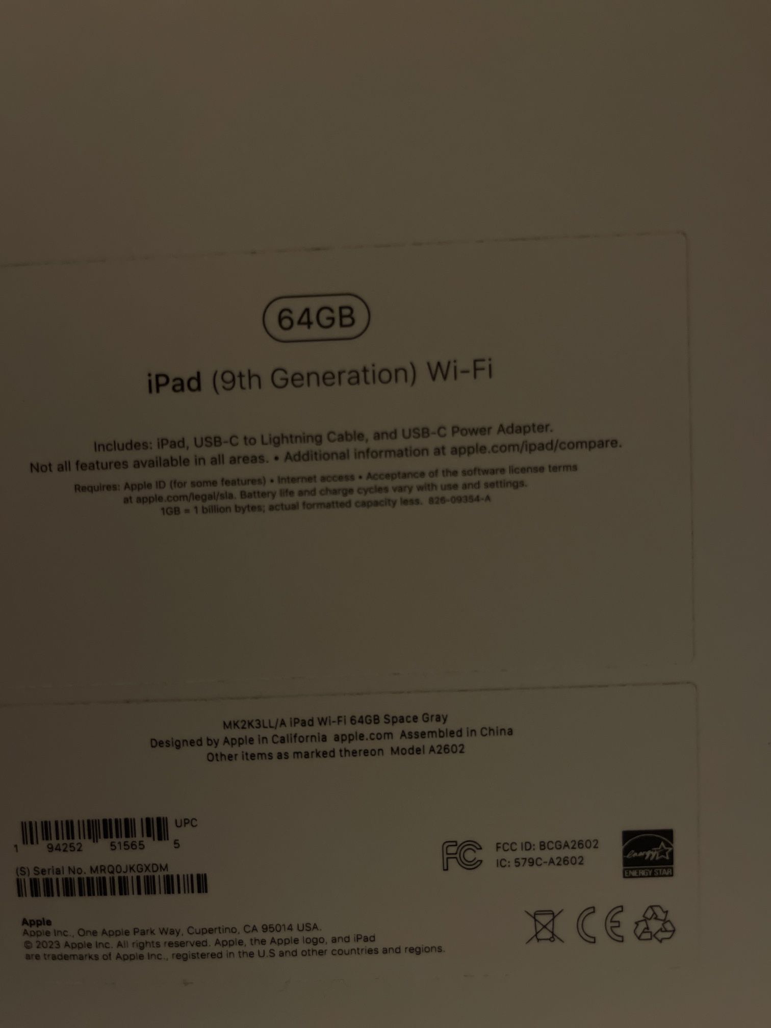 IPAD 9th Gen With Thee Box