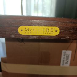 McGuire Bamboo and Leather Coffee Table 