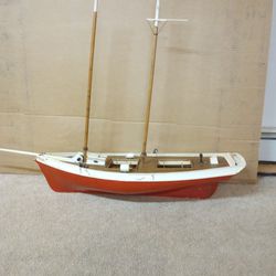 Beautiful Old Sailboat 34 In Long 11 In Wide 40 Inches High Needs To Be Refinished