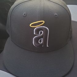 Angels Fitted Cap 7-3/8 Black/White Slightly Used Asking $30 Firm on Price 