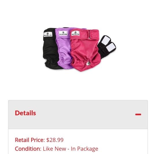 NEW Washable Pet Diapers For Large Pets