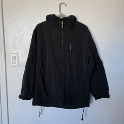 Braetan  Women’s Black Windbreaker Full Zip Hooded Jacket Size Medium 