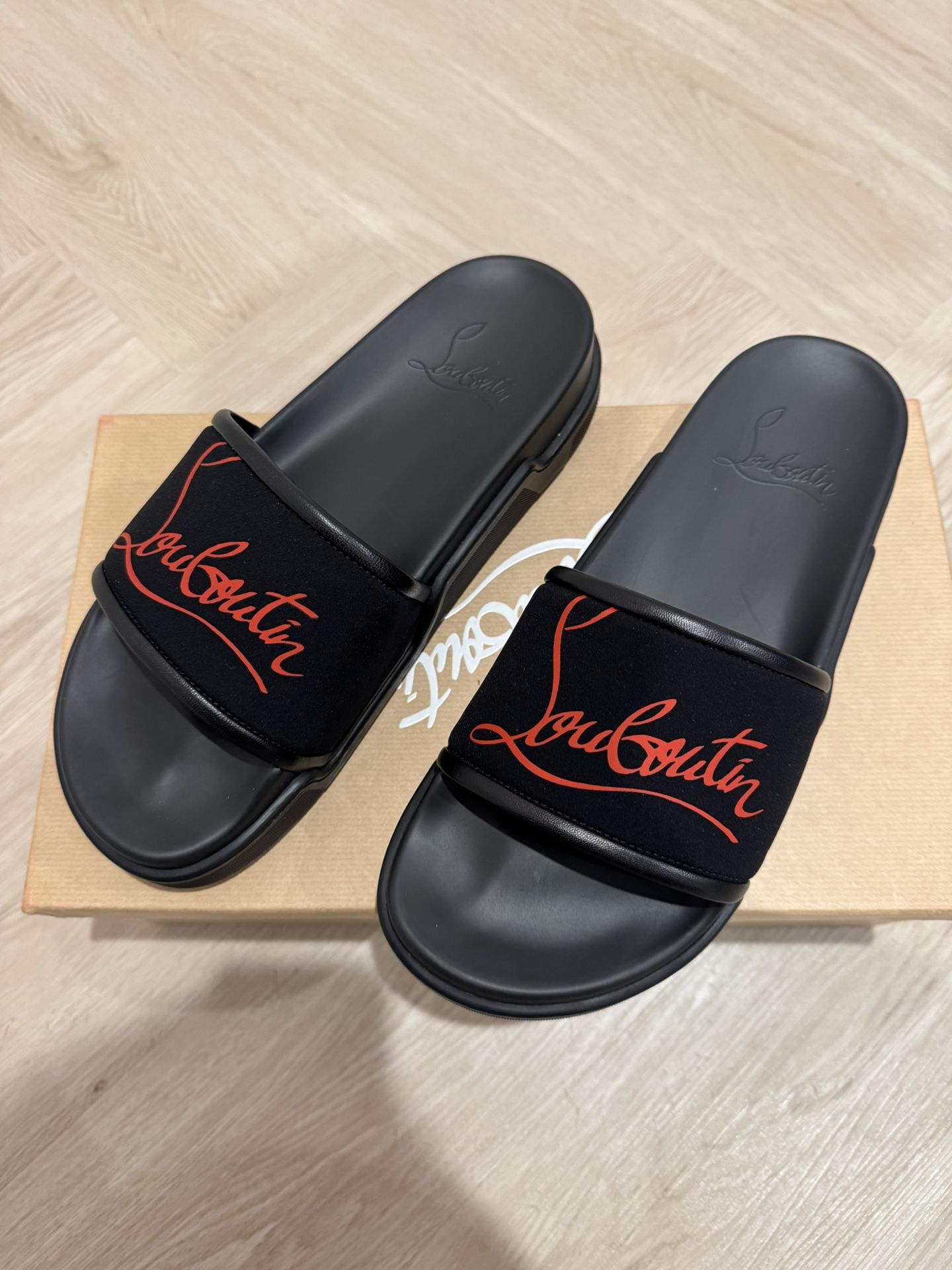 christian louboutin navy pool flat neoprene
