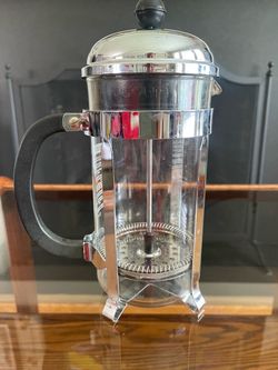 Original Bodum 4 Cup Capacity Glass Chrome French Press Coffee Maker 32 Oz