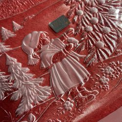 🎄 Vintage Mikasa Crystal Christmas Platter – Germany – Original Box 🎁