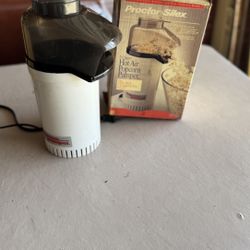 Proctor-Silex Popcorn Pumper H7340 5 Quart Hot Air Popcorn Maker White Vintage