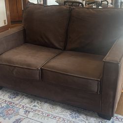 High Quality Brown Microsuede Sofa / Loveseat