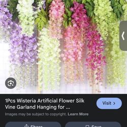 Large Variety Of Fake Hanging Wisteria 